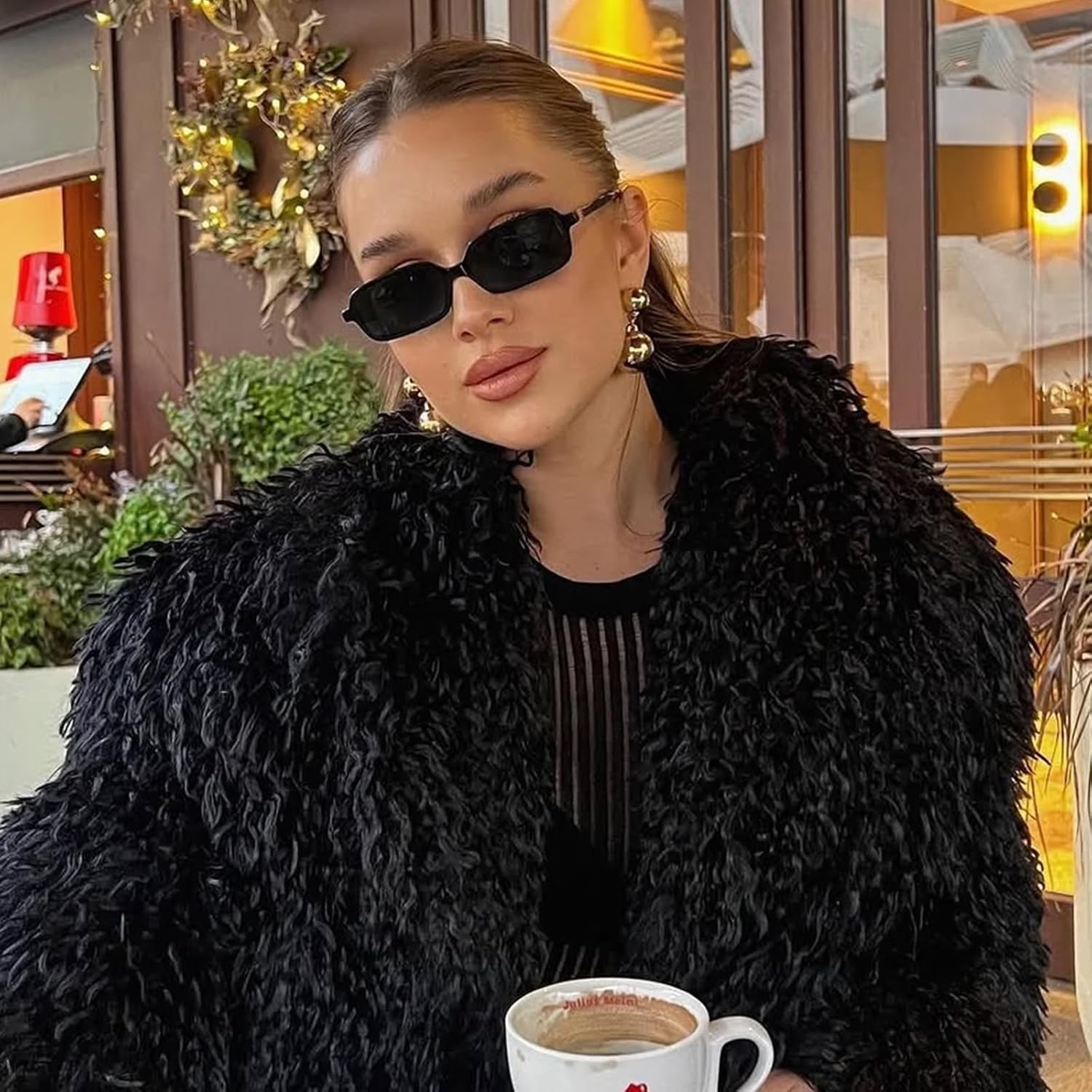 JUDOO Retro Rectangle Sunglasses for Women Men Narrow Vintage 90s Square Sunnies Rectangular Sunglasses Slim Cute Glasses - Image 4