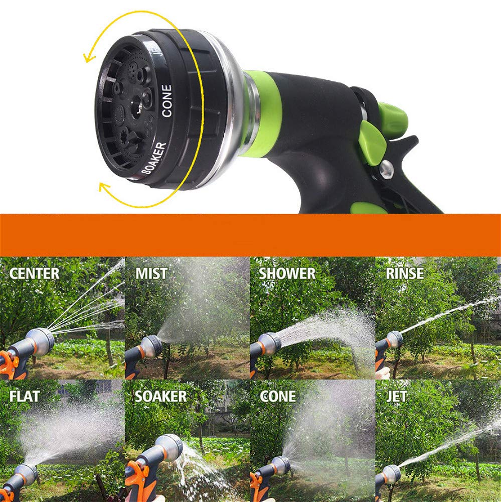 Testa di pistola ad acqua in plastica, combinazione di ugelli da giardino, 8 modelli di spray, chiave antiscivolo, per annaffiare il giardino domestico, lavaggio auto