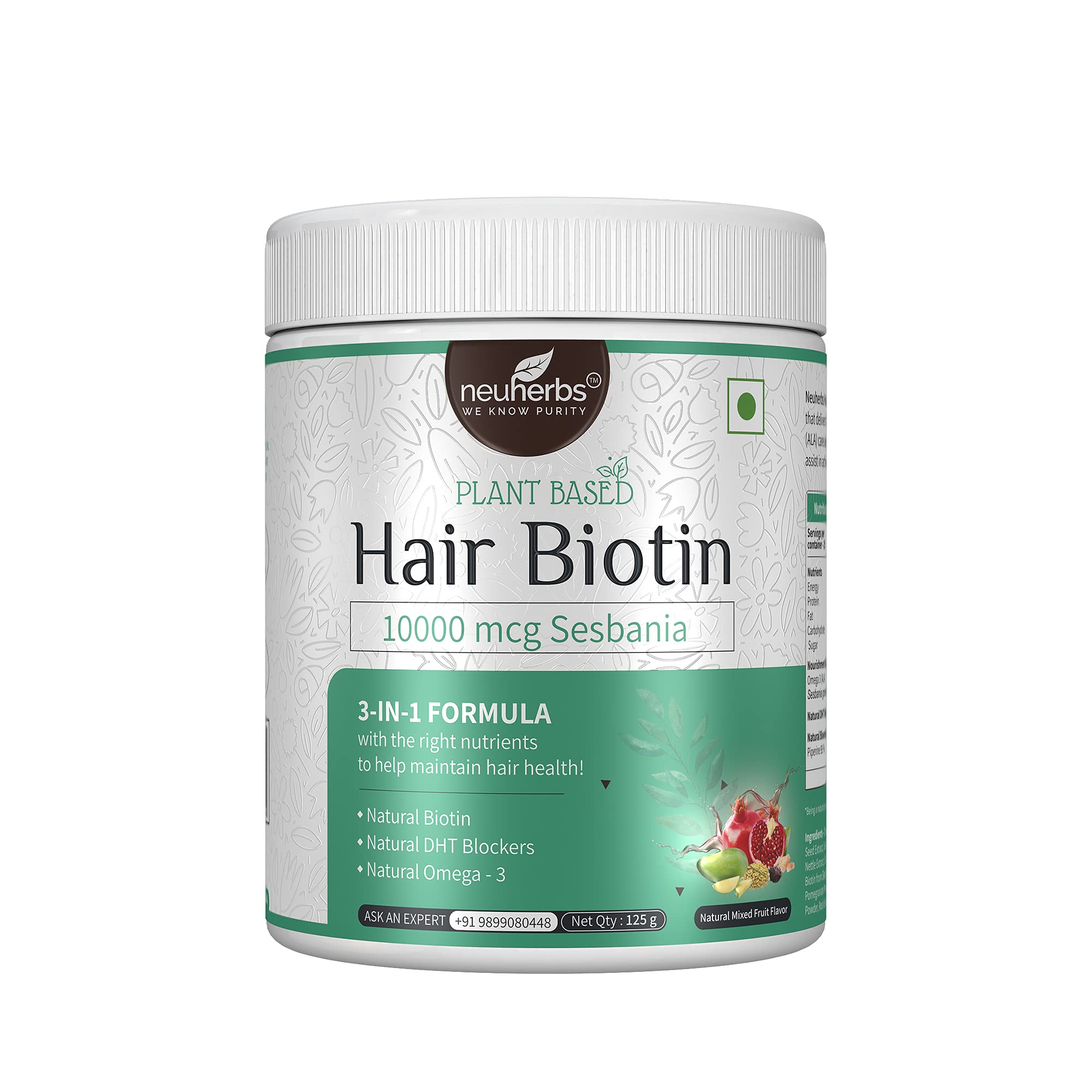 Buy Neuherbs PlantBased Hair Biotin (10000 mcg) Sesbania, 31 formula