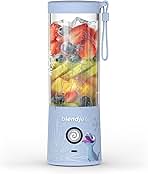 BlendJet Portable Blender for Smoothies & Shakes - 16oz, Black, 1.34 lbs, USB-C Rechargeable, Self-Cleaning, Quiet, Mini Travel Blender with Stainless Steel Blade (Elsa)