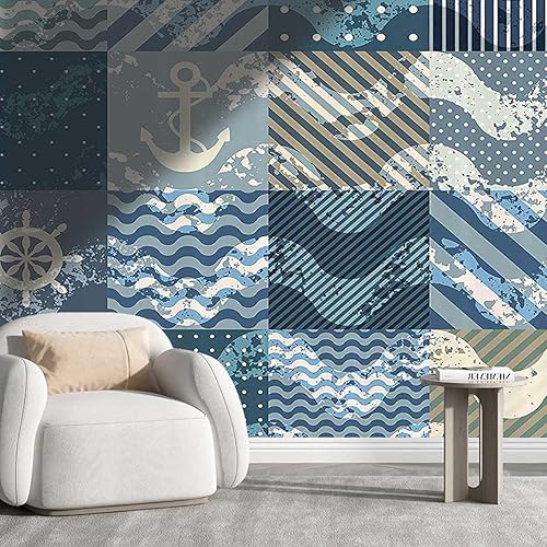 YANFENQI Papel tapiz de cubículo, decoración náutica, papel para decoración de pared, decoración de pared de granja, aplicación multiescena (W) 48