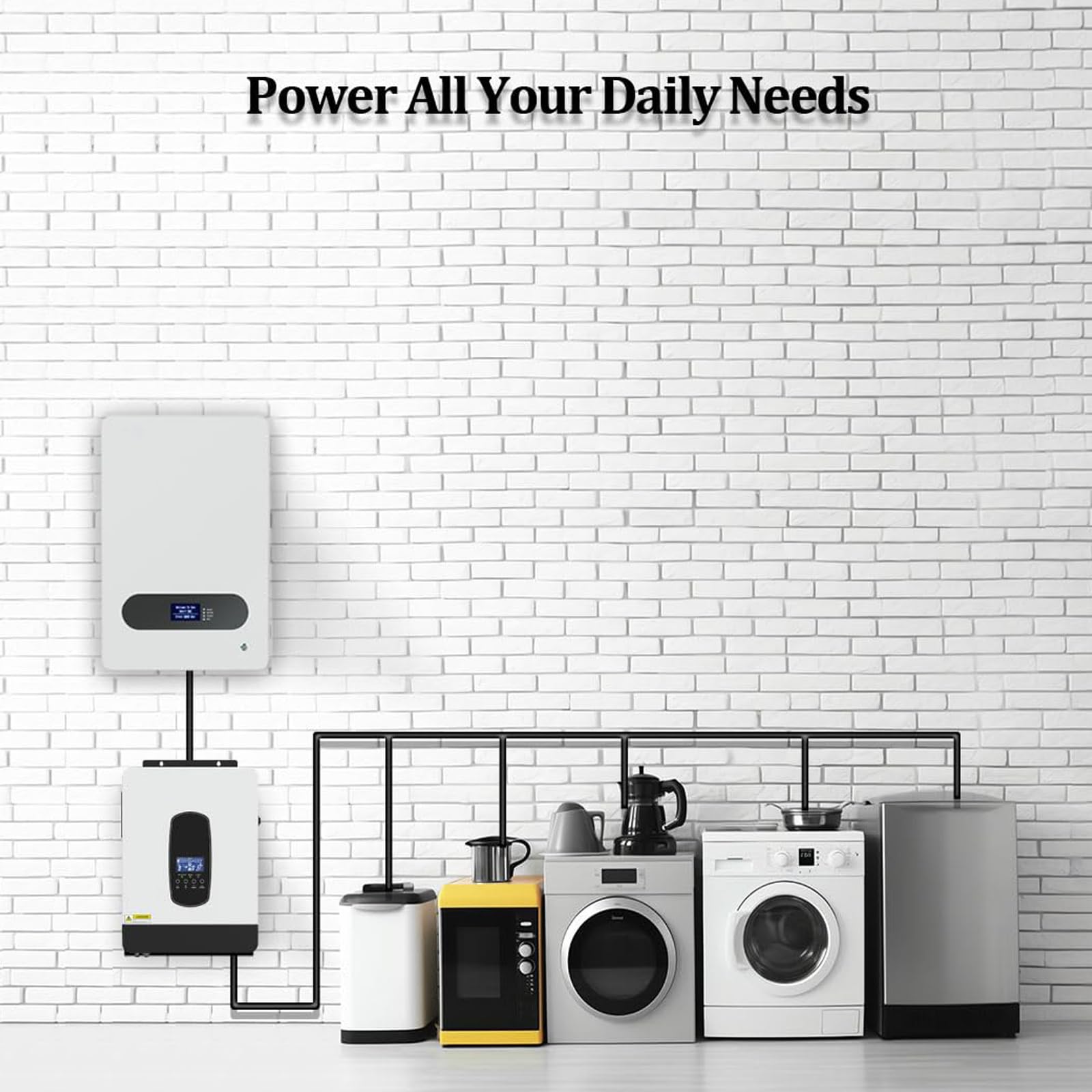 Inverter solare ibrido, inverter ibrido solare da 3000 W, 90-280 V CA con controller solare integrato off-grid da 60 A, inverter a onda sinusoidale pura off-grid per l'accumulo di energia domestica