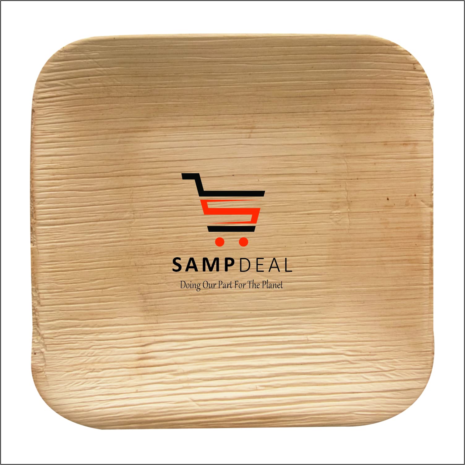SAMP DEAL Biodegradable Palm Leaf Plates - 6 inch x 6 inch Square Plate - Elegant & Sturdy Like Bamboo Disposable Plates - Eco-Friendly & Compostable Dinnerware - 25 Pack