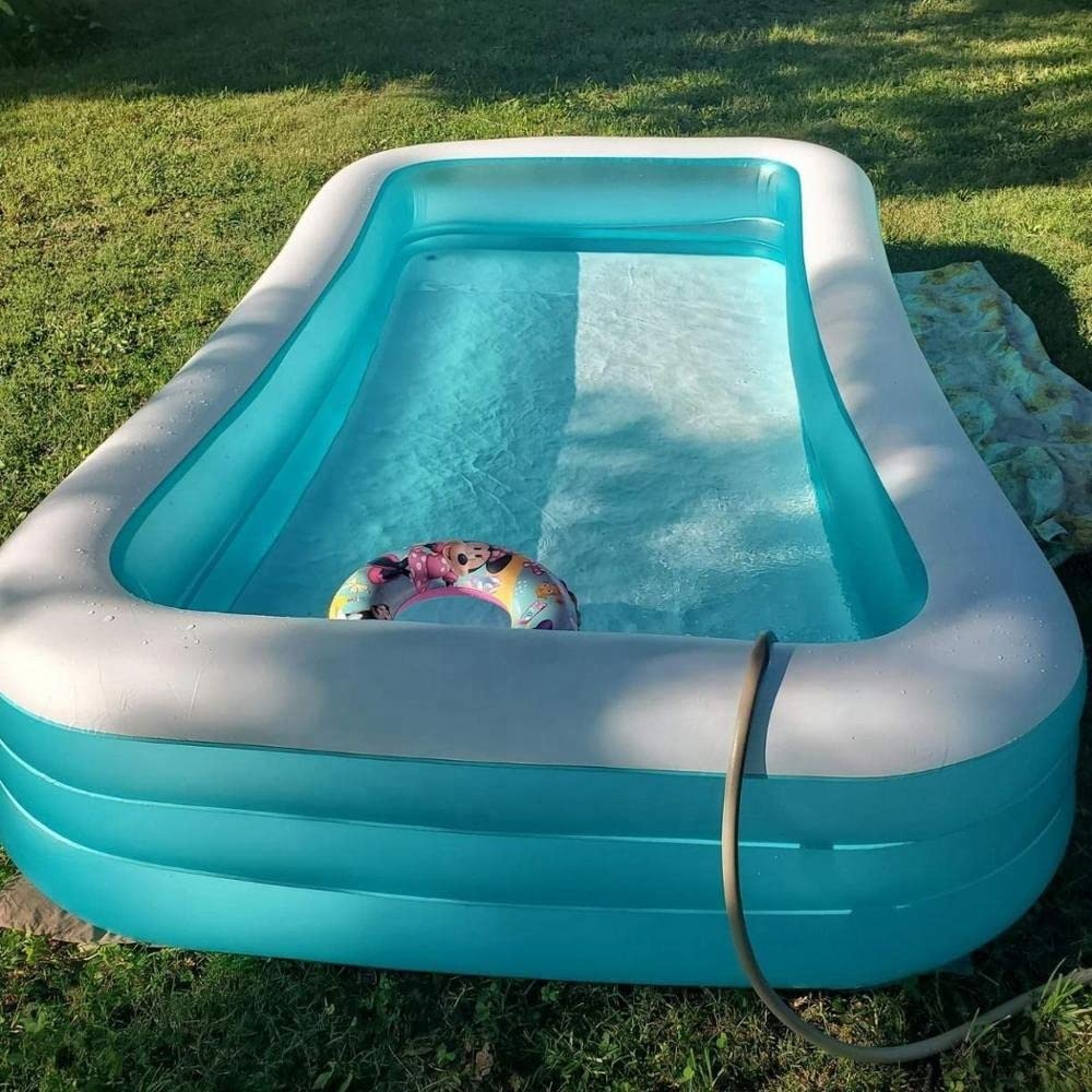 OANGO Inflate Pool Large Bath Pool Tubs for Adults Kids Pool Inflatable for Backyard Outdoor Pool for Adults Bath tub for Kids Home (10 Ft Rectangle)