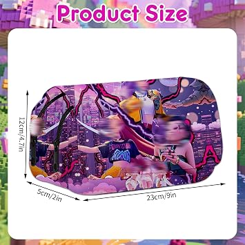 Kpop Large Capacity Pencil Case, Double-Sided Printing Storage Pen Case Pen Pouch Bag Stationery Case with Compartment Pencilcase for Girl Student Teens Adult Office Supplies