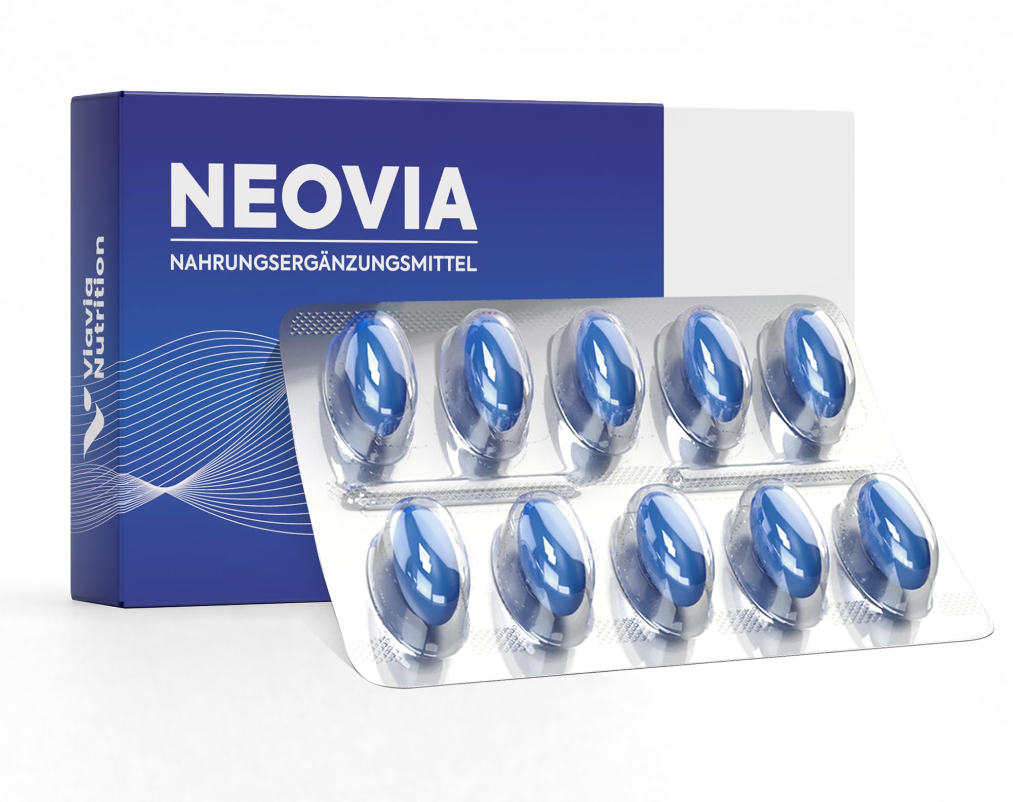 NEOVIA – 10x blaue Kapseln für den aktiven Mann – Sofortwirkung – Extra Stark und Hochdosiert – Natürliche Formel mit Ginseng, Arginin, Citrullin und Vitamin C