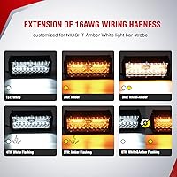 Vista 48 de Nilight Kit de extensión de arnés de cableado de conector DT de 3 pines de 16 AWG de 16 AWG, 10 pies, enchufe y juego, para modo dual, barra