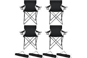 HaSteeL Camping Chairs 4 Pack, The oversized folding chairs are perfect for...