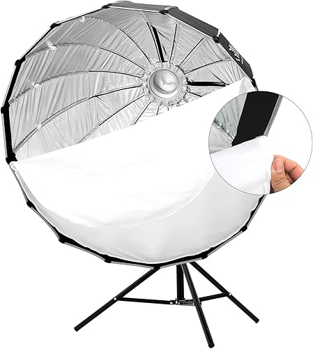 Miniatura 5 de GVM - Cúpula de luz parabólica de 35 pulgadas con montaje Bowens con rejilla de panal para YouTube, video, filmación