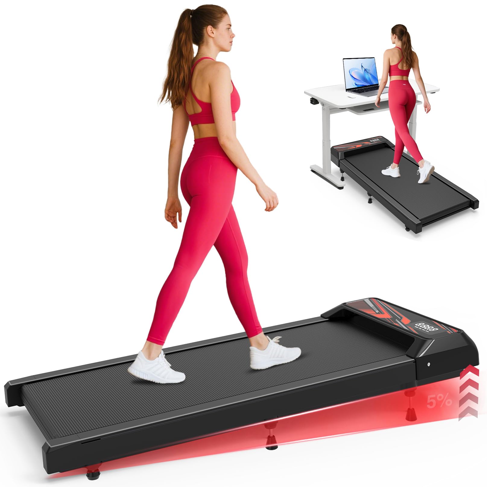HCOIW 2.5HP Walking Mat with Incline pad,Under