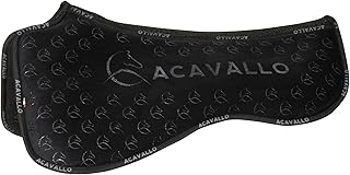 Acavallo Dressage Silicon Grip System Spine Free and Memory Foam Half Saddle Pad, One Size, Black, Horse Equipment Accessories