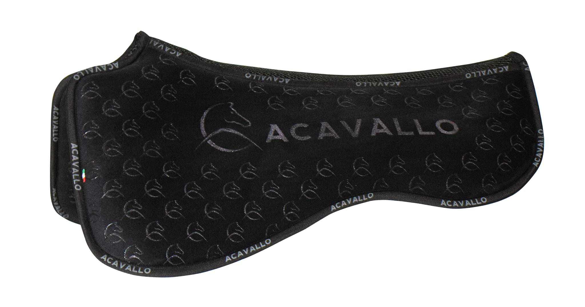 Acavallo Dressage Silicon Grip System Spine Free and Memory Foam Half Saddle Pad, One Size, Black, Horse Equipment Accessories