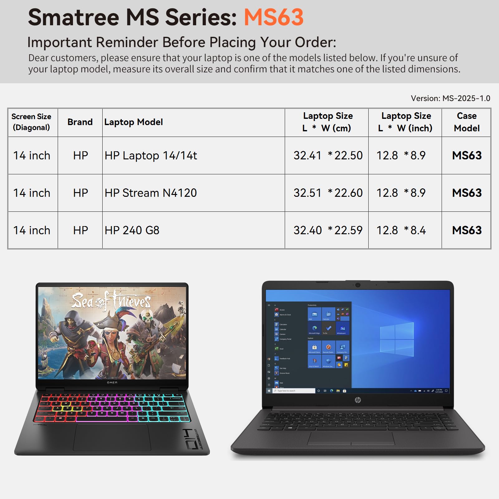 Smatree MS63 Custodia protettiva rigida in EVA con stand compatibile per 14 pollici HP Laptop 14-dq0040nr/14t-dq300/14t-dq500/14-fq2097nr, Stream N4120, HP 240 G8 Laptop