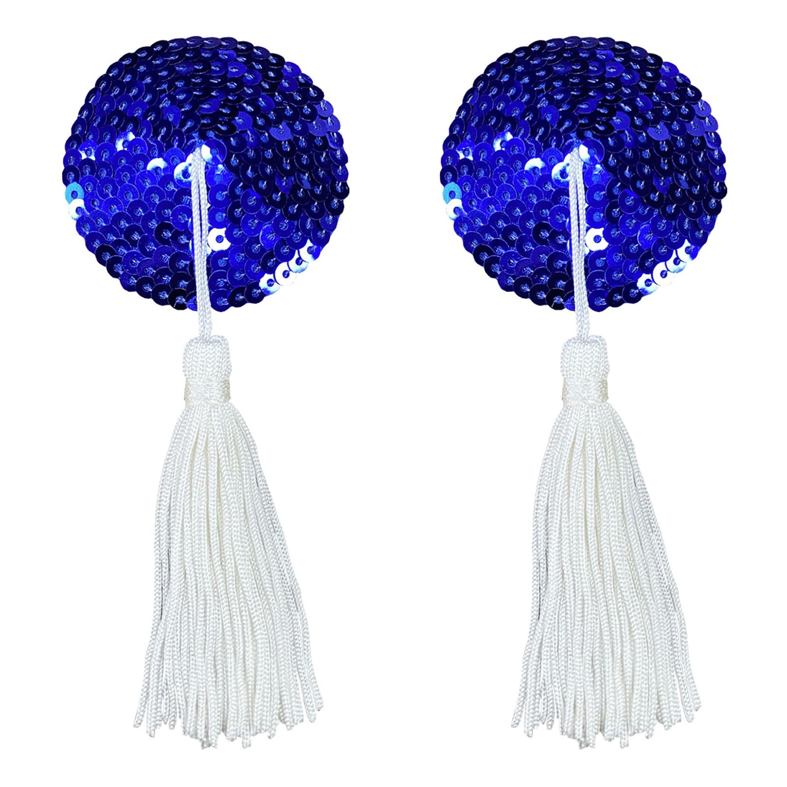 TAKOXIA Women Sequins Nipple with Tassels Reusable Adhesive Pasties Club Party Sparkling Breast Sticky Bras Pad