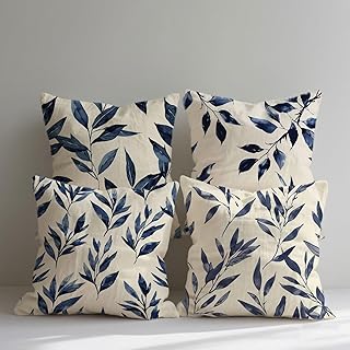 Cojines Exterior Impermeable Verano Funda Cojin 80x80 cm Marrón de Lino Funda Almohada Sencillez Cojines para Sofa Oculta Cremallera Fundas para Sofá Silla Dormitorio Decoración Sof Juego de 4 qq158