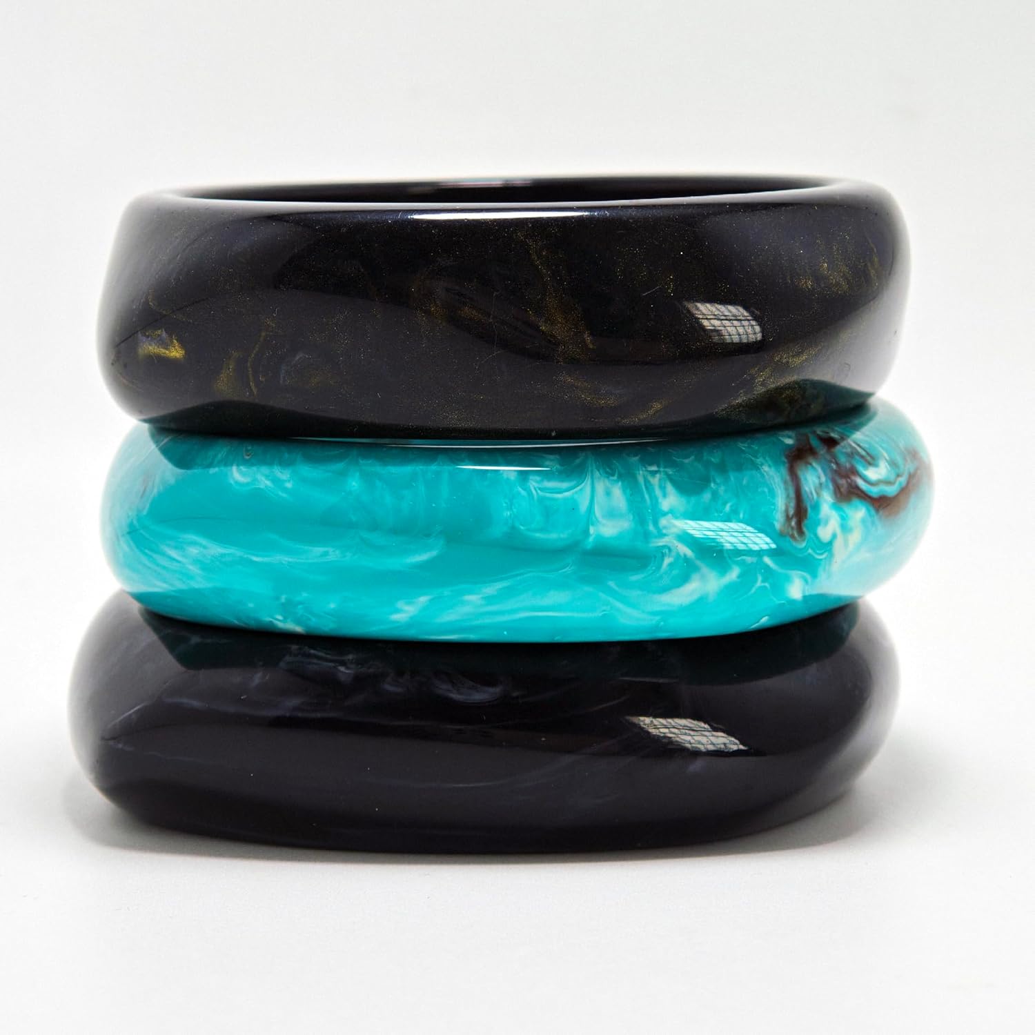 Acrylic Chunky Bangle Bracelets for Women 3 Pcs Colorful Square Resin Bangle Irregular Punk Acrylic Bracelet Geometric Wide Wristband Bracelets Fashions Statement Jewelry Set - Image 8