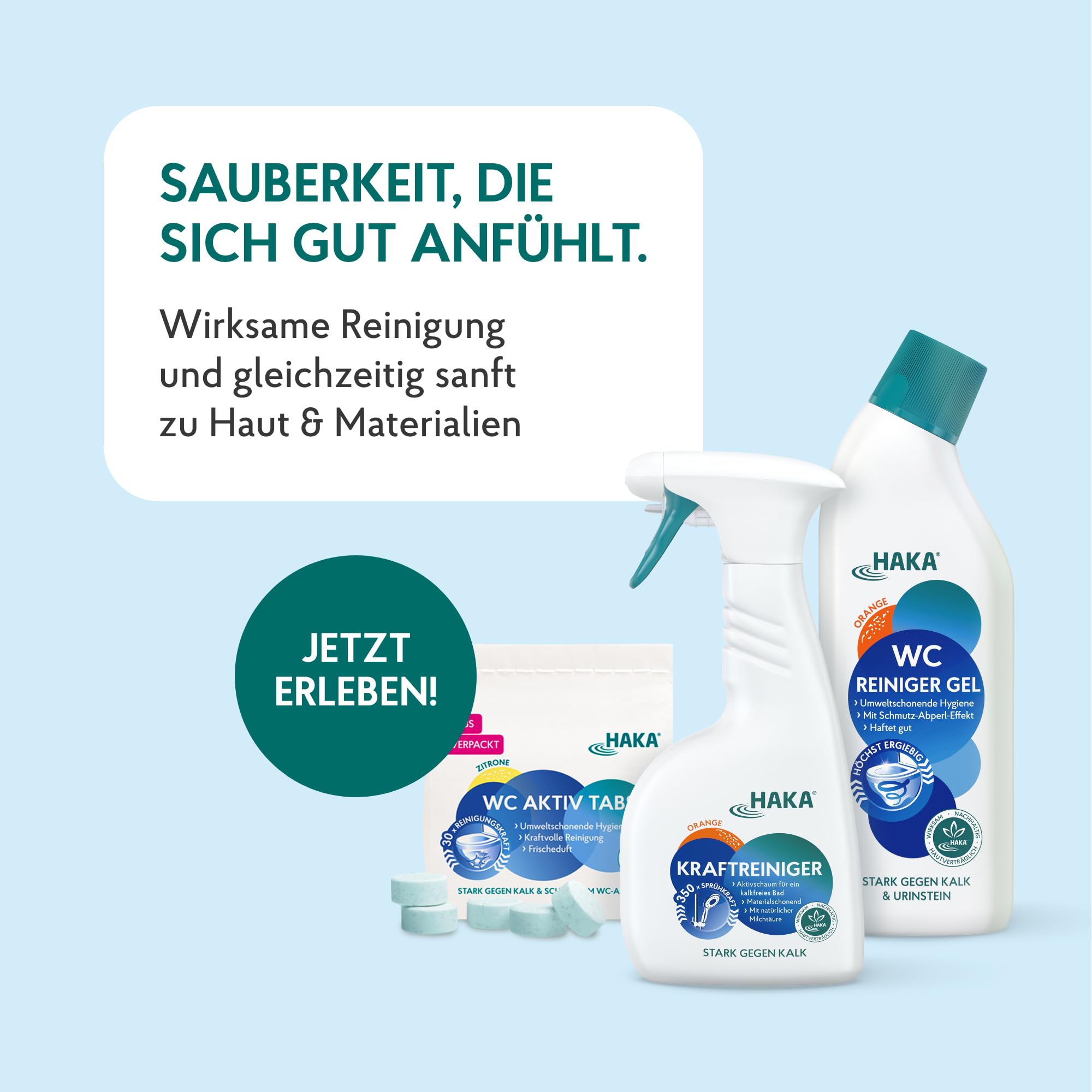 HAKA Kraftreiniger Nachfüller, Bad & Dusche, 3 L, Kalk- & Schmutzlösekraft