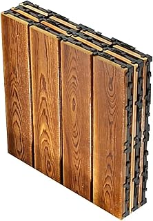 NJIEzhao Suelo de Balcón Suelo de Patio con 3 tablones de Madera entrelazados for baño, decoración de Interiores y Piscina.
