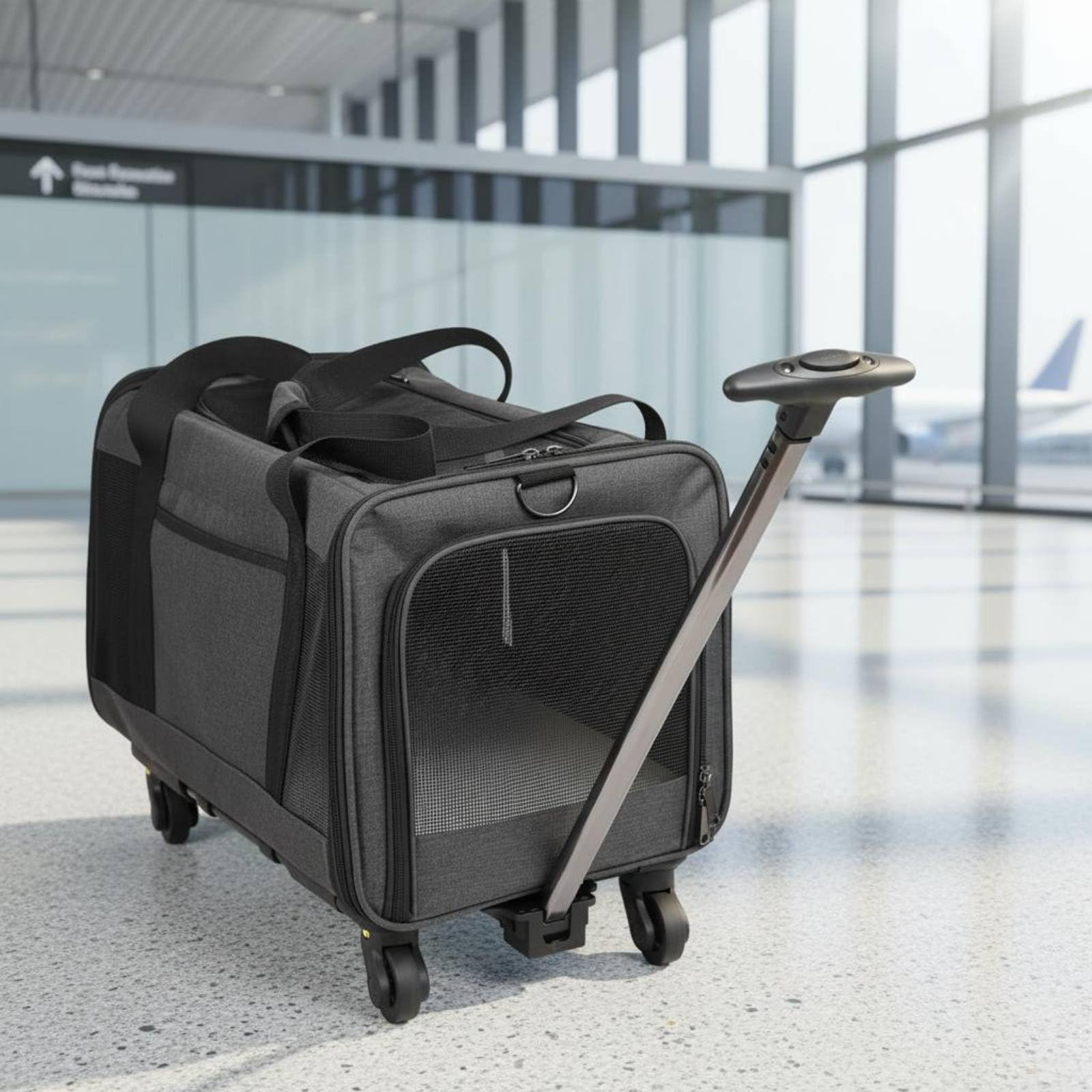 rockible Transportín con Ruedas Gran Capacidad Multifunción para Viaje, Gris
