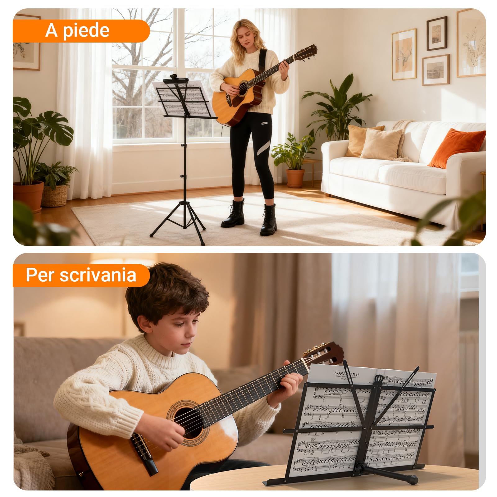 IRONTREE Leggio Musicale - Supporto per Libri a Doppio Uso 2 in 1, Leggio Piegevole Portatile e Leggero con Clip per Spartiti e Borsa da Trasporto, Adatto per Esecuzioni Strumentali (Nero)