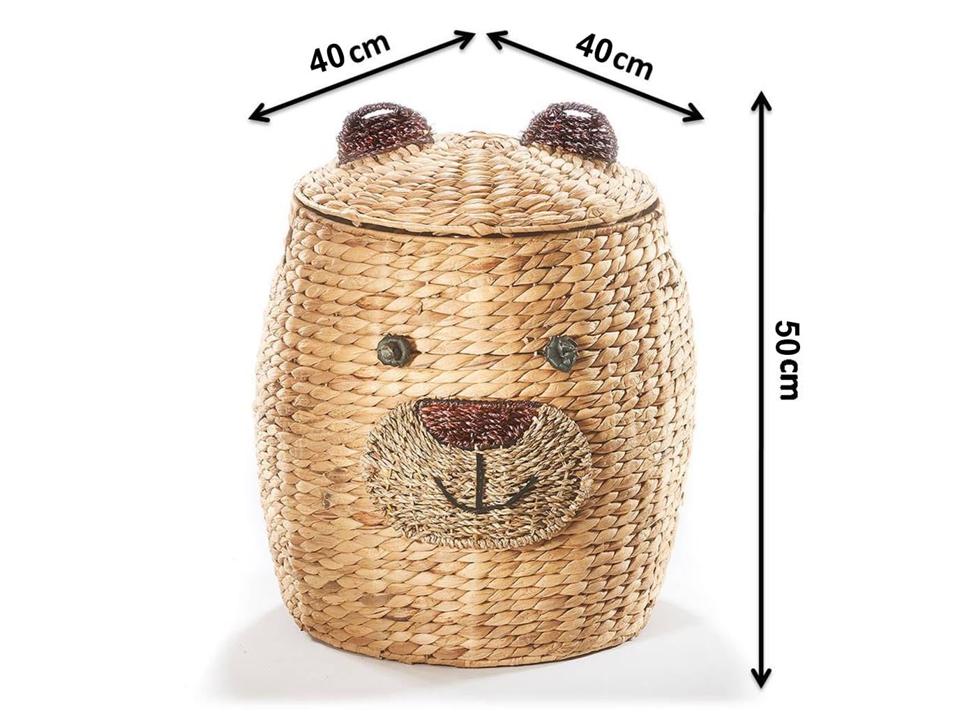 Kobolo Wäschebehälter Wäschetonne Kinderzimmer BÄR - Wasserhyazinthe - 40x50 cm