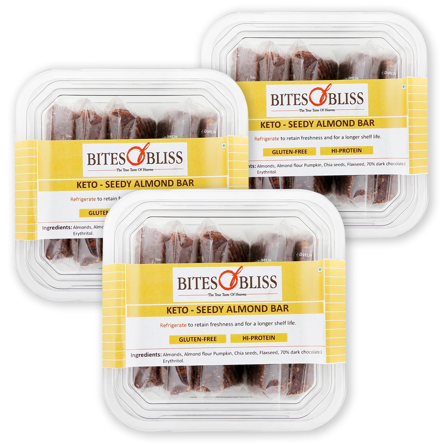 Bites of Bliss Date N Seeds Bar | Vegan Protein Bar Without Sugar | Dates, Almonds, Pumpkin, Sunflower, Flax, White & Black Sesame, Chia & Watermelon seeds | No Added Preservatives | Healthy Energy Bars | Double Pack — Amazon image 15