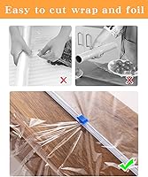 Vista 2 de Cortador de envoltura de plástico – 4 varillas autoadhesivas de 12 pulgadas para papel de aluminio, papel encerado, papel pergamino, repuesto