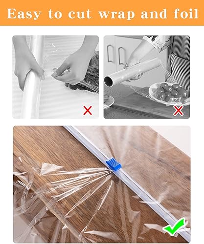 Miniatura 2 de Cortador de envoltura de plástico  4 varillas autoadhesivas de 12 pulgadas para papel de aluminio, papel encerado, papel pergamino, repuesto para la