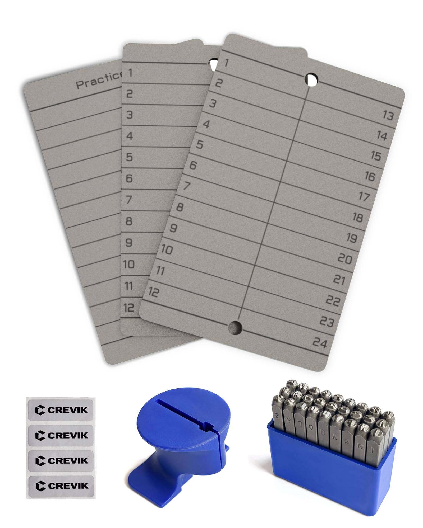 CREVIK Crypto Seed Phrase Storage - Titanium Seed Phrase Plate and Stamp Set - Offline Cold Wallet for Bitcoin Ethereum for 12-24 Words BIP39