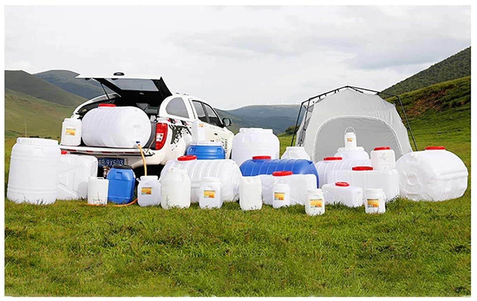 Contenitori d'acqua Contenitore L'acqua Stoccaggio Dell'acqua Blu Con Rubinetto,Serbatoio Dell'acqua Portatile Domestico Addensato for Attività All'aperto Di Campeggio, Escursionismo, Arrampica