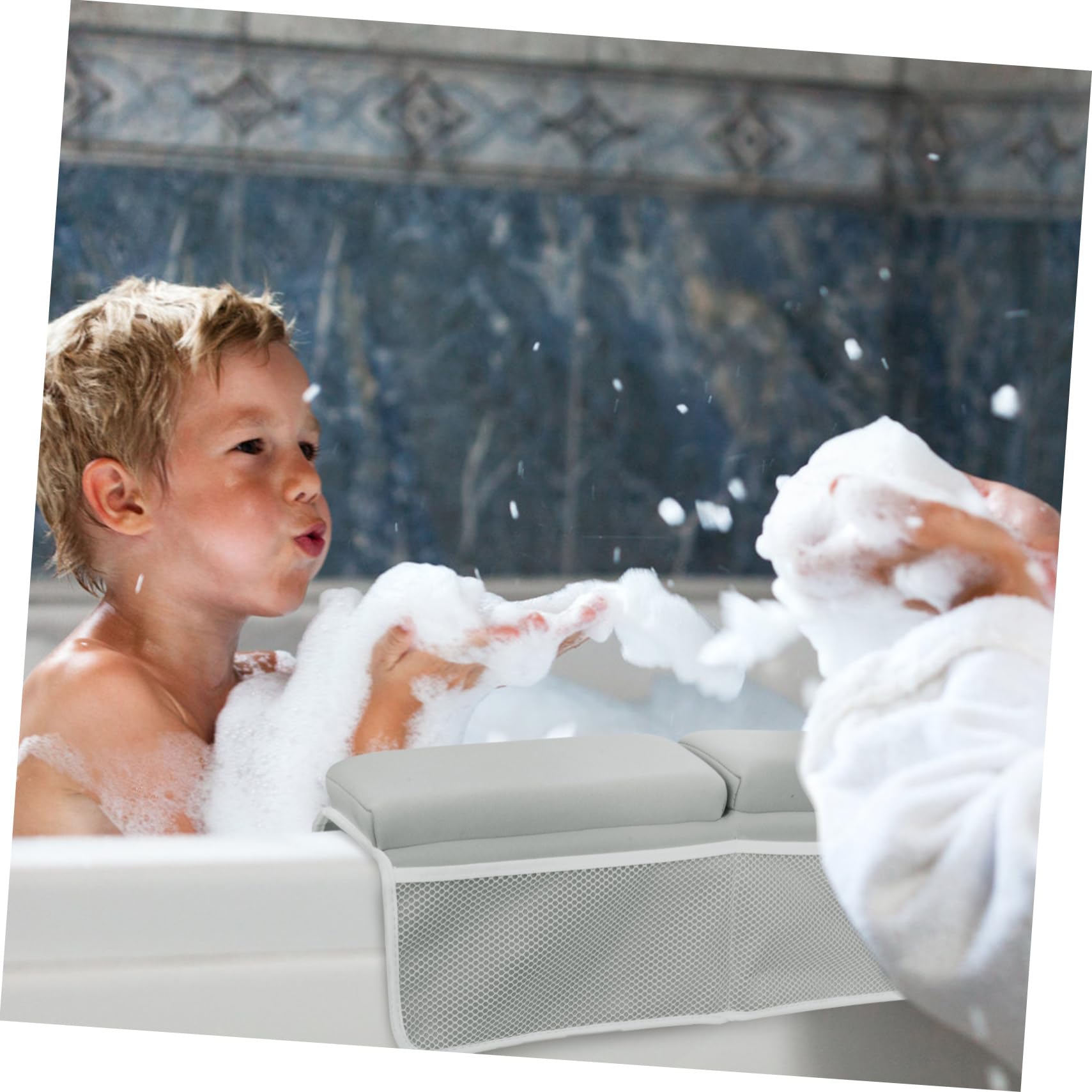 ibasenice Anti Rutsch Matte für Badewanne Ellbogenauflage aus Stoff Geschmeidig und Stoßdämpfend für Babybaden