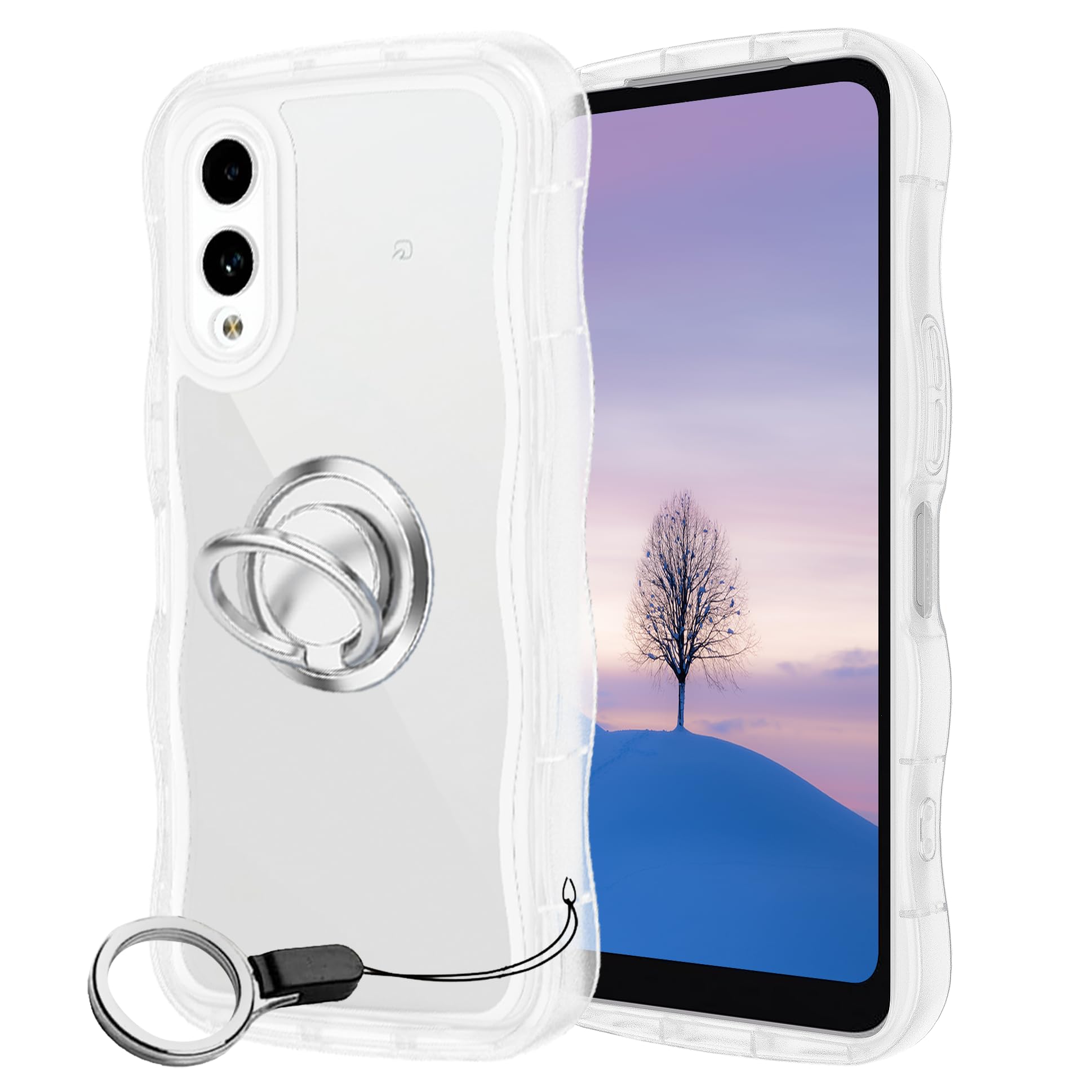 Amazon.co.jp: FOR Arrows We2 ケース クリア ウェーブ リング付き TPU