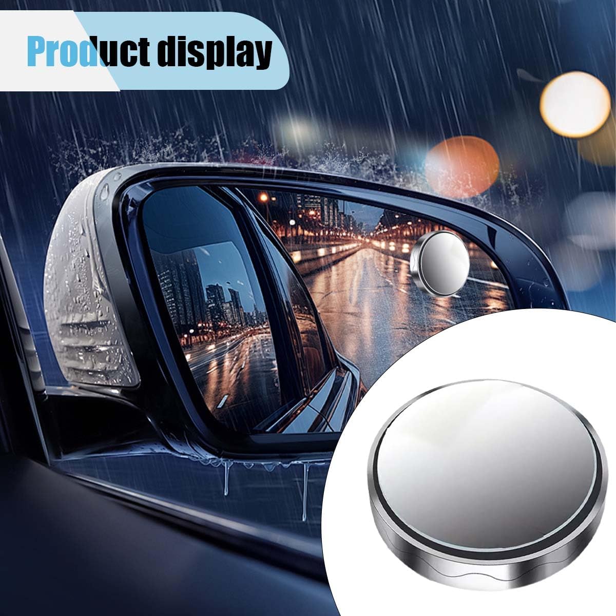 BDZMC 2PCS Suction Cup Car Blind Spot Mirrors, 2" Round HD Glass Convex 360° Wide Angle Rear View Mirror, Adjustable Car Side Mirror, Auto Exterior Accessories for Cars SUVs Trucks (Silver)