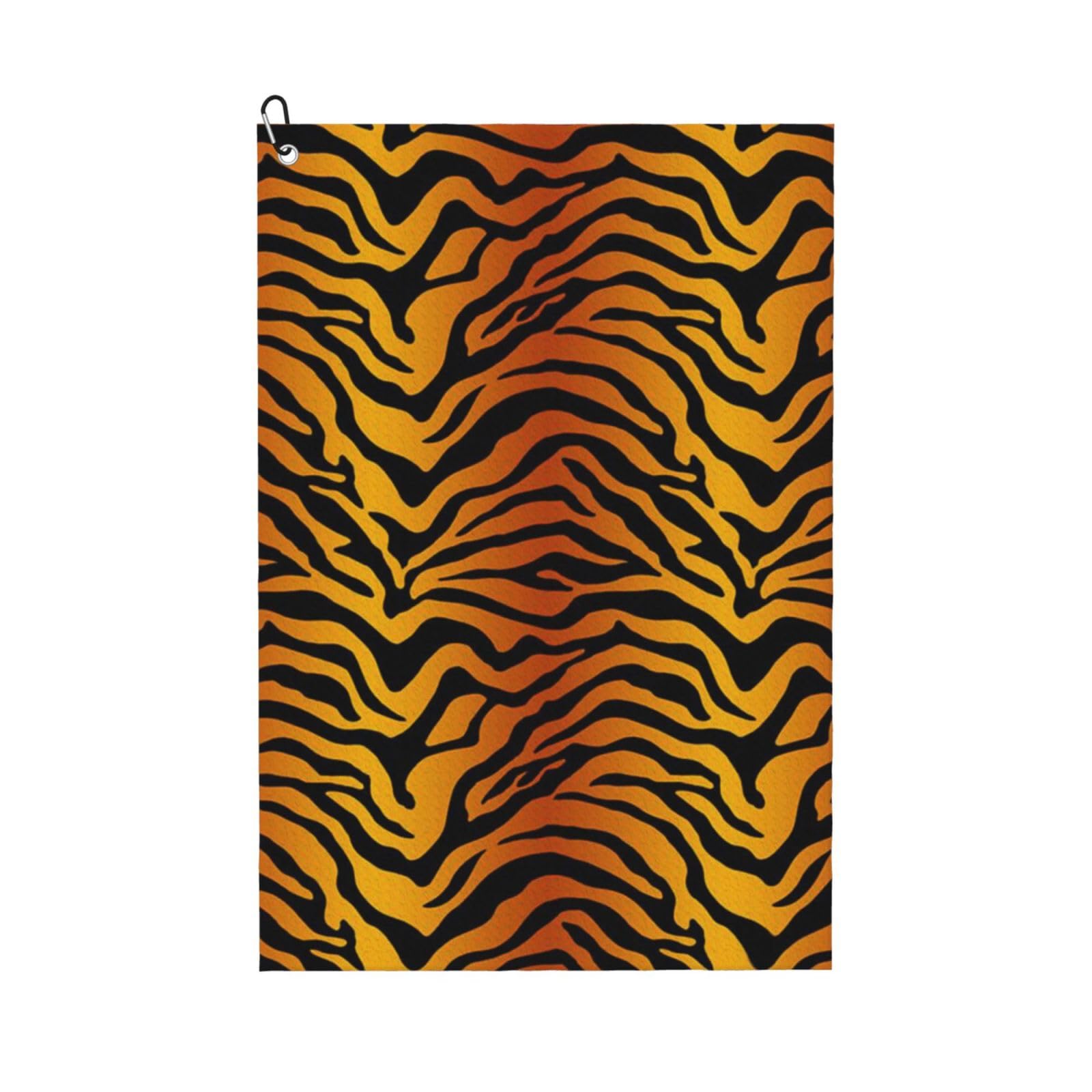 Hnnkloy Tiger Prints, 16x24 in Portable Waffle Golf Towels with Carabiner Clip for Golf Bag