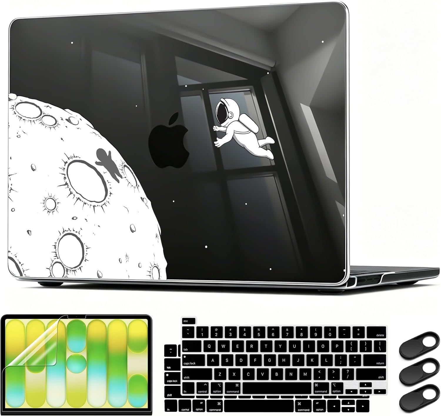 CISSOOK Black Astronaut Case Compatible with MacBook Pro 13 Inch 2020-2025 Release A2338 A2251 A2289, Plastic Hard Shell with Keyboard Cover for MacBook Pro 13 M2 M1 with Touch Bar