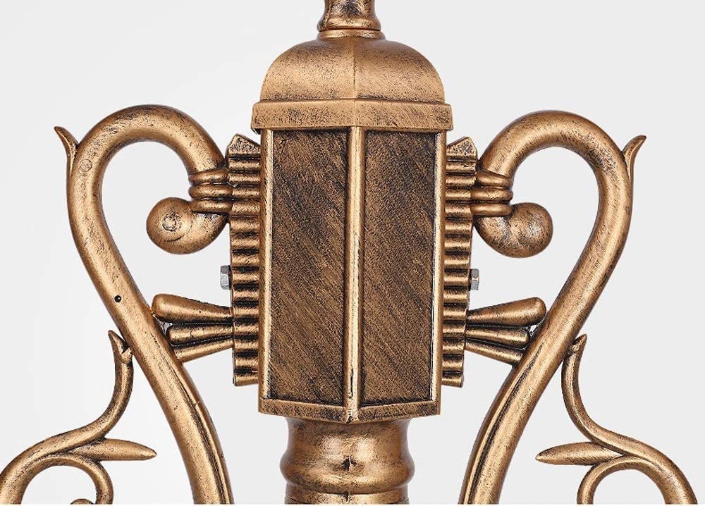 Moderne Außenstehleuchte mit 2 Köpfen aus Aluminium, Laterne aus Glas, wasserdicht IP65, auf europäischem Pfosten, Landschaftsbeleuchtung, traditioneller Stil im Victoria-Stil, für Veranda/Dunkel/180