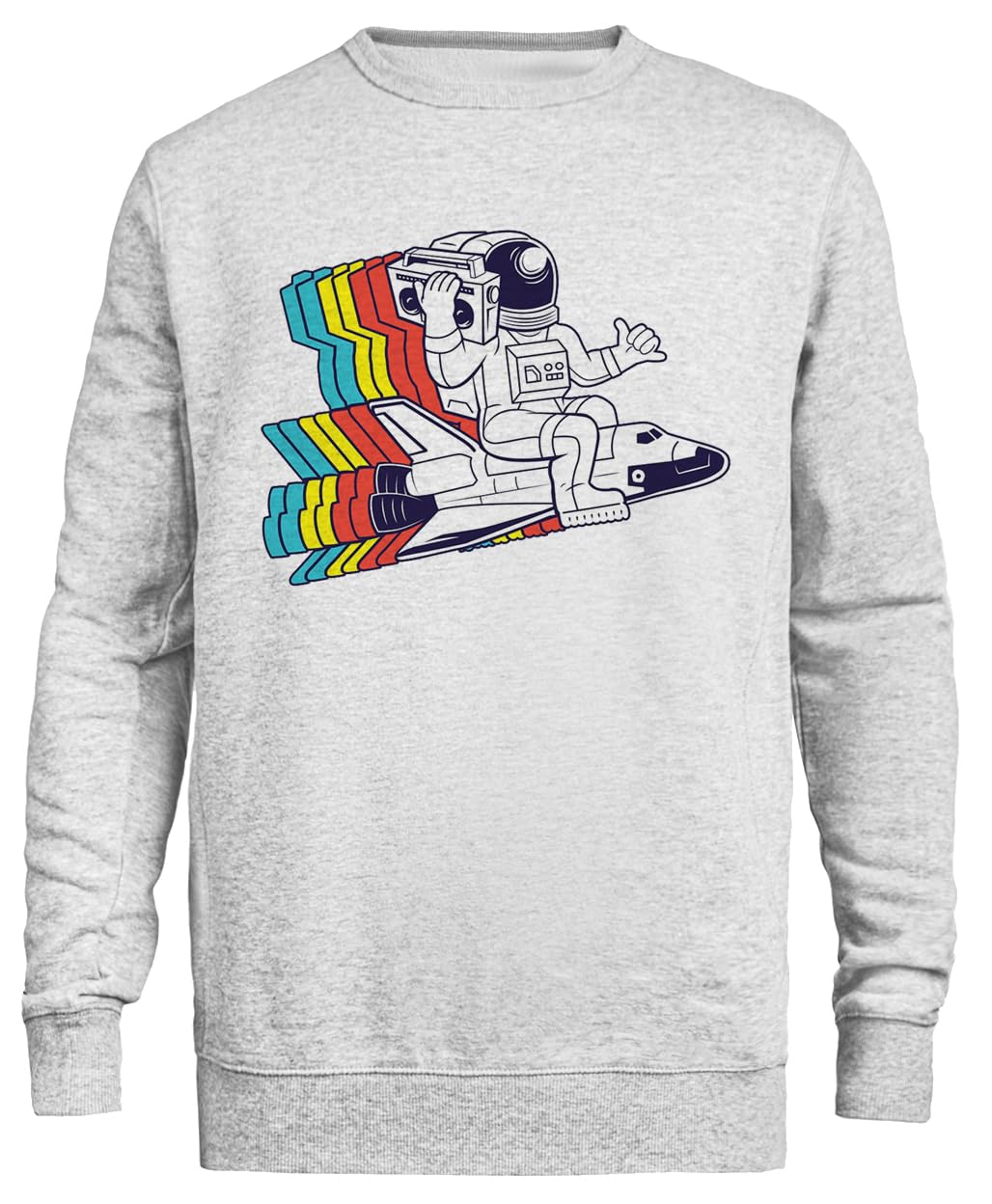Funky Astronauta Unisex Szary Sweter Ekologiczny Unisex Grey Sweatshirt Eco-Friendly Crewneck