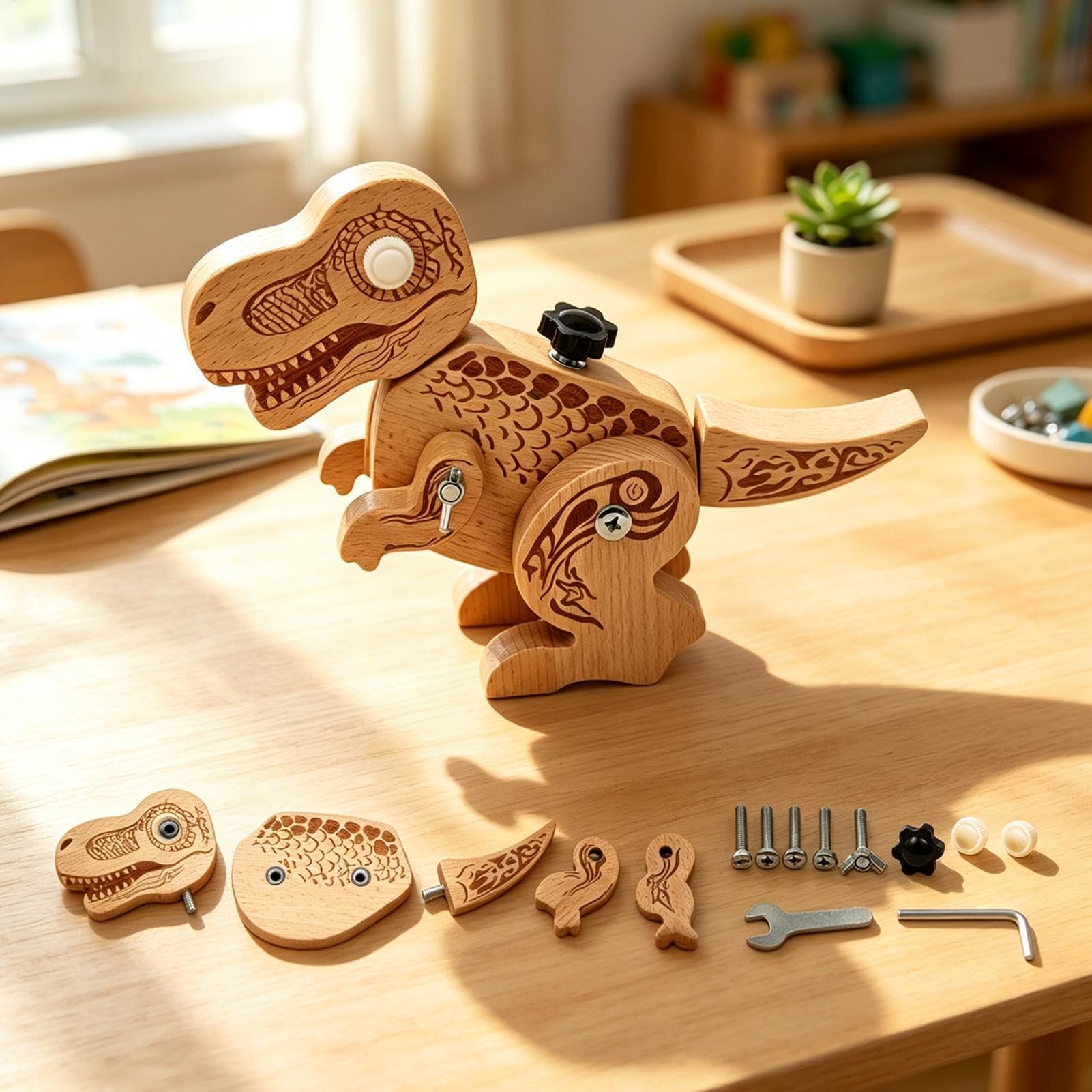 Puzzle z dinozaurami, Puzzle z dinozaurami Klocki dinozaurów Zestaw