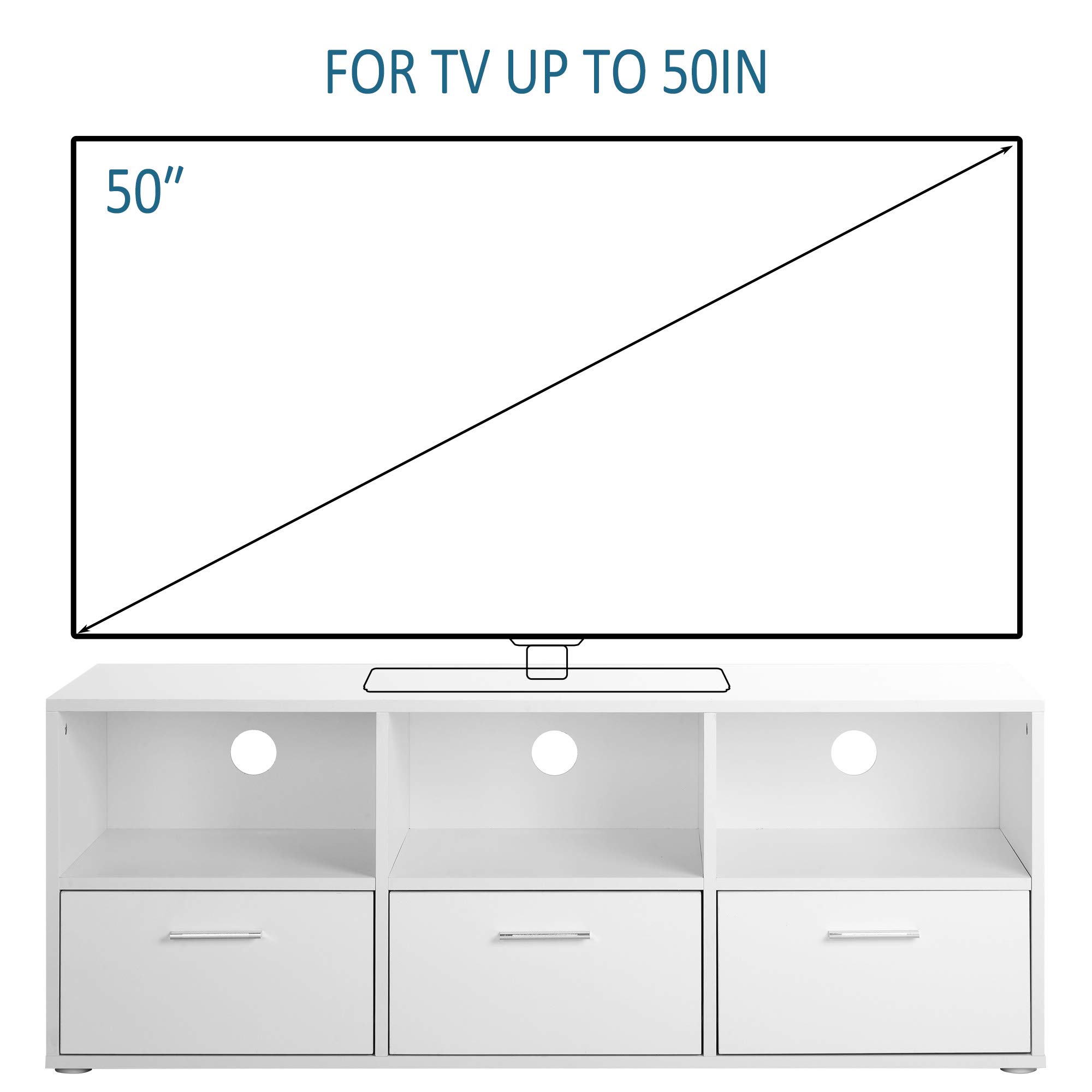 Buy AOBLAH White TV Units for Bedroom Wooden TV Stand Modern TV Bench