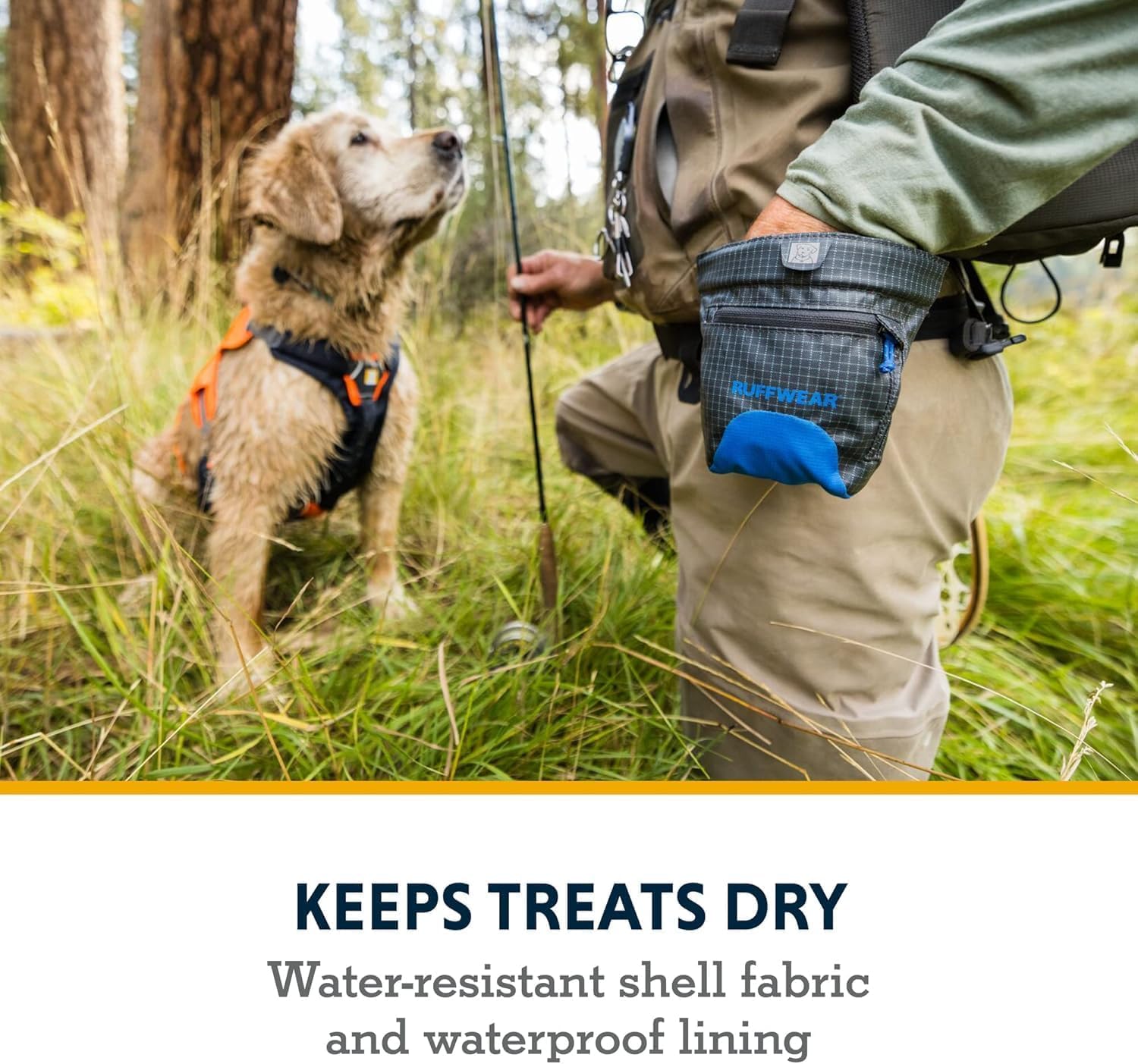 Ruffwear, Treat Trader Dog Treat Pouch, Hands-Free Waist-Worn, One-Handed Magnetic Closure, Belt (30-48 in) or Clip, Waterproof Food-Grade Lining, Zippered Pocket, Clicker Loop, Brown Bear - image 8