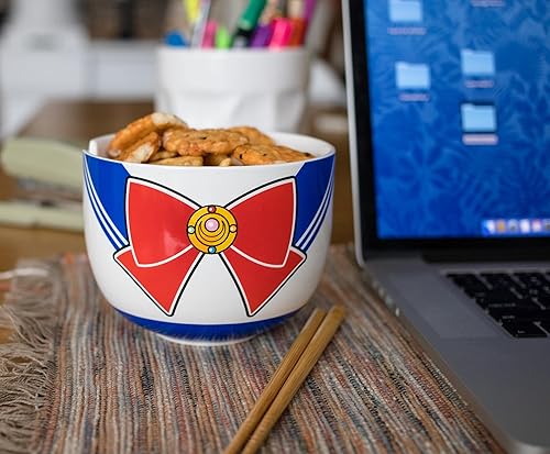 Miniatura 3 de Sailor Moon Juego de vajilla de cerámica japonesa  Incluye cuenco de ramen de 16 onzas y palillos de madera  Juego de platos de comida asiática para