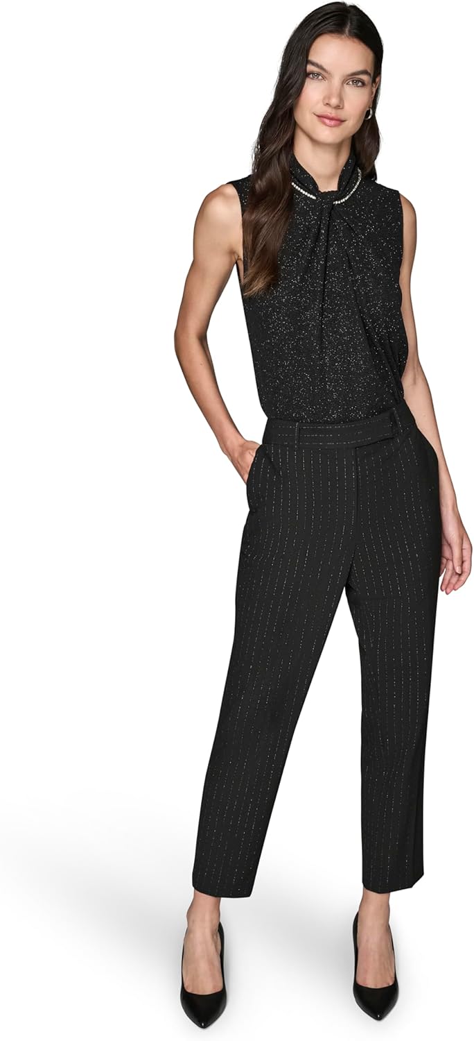 Karl Lagerfeld Women's Straight Leg Soft Suiting Career Pant - Image 2