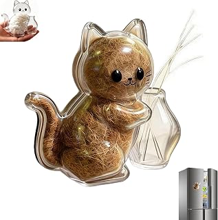 Cat Whisker Holder Fridge Magnet, Clear Acrylic Display Container for Pet Fur Whiskers Storage, Cute Cat Shaped Pet Keepsake Box Refrigerator Magnet Memorial Pets Hair Collector (Clear A 1pcs)