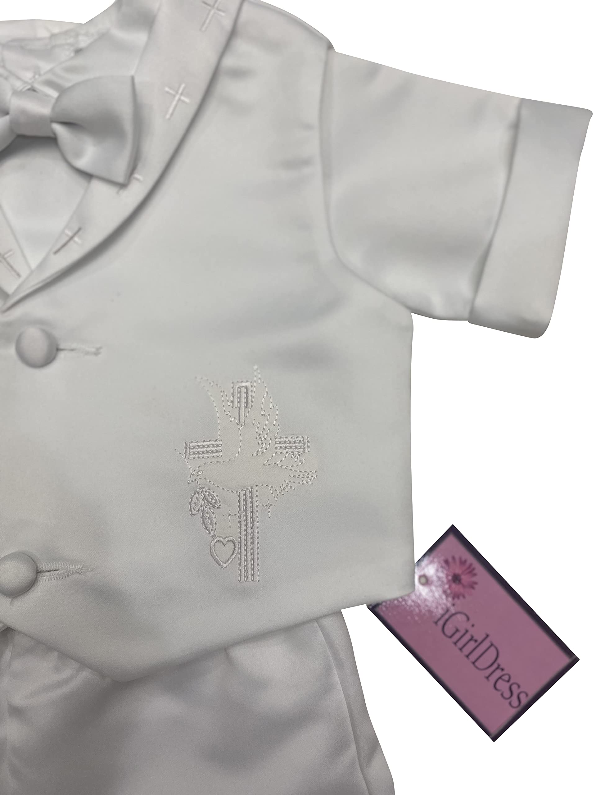 iGirlDress - Conjunto de bautizo de manga corta para bebé niño (4 años)