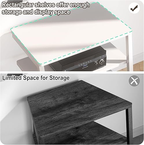 Vista 56 de Armocity Soporte multimedia AV de 4 niveles con regletas de alimentación, soporte estéreo con luces LED, torre de audio en rack con estantes