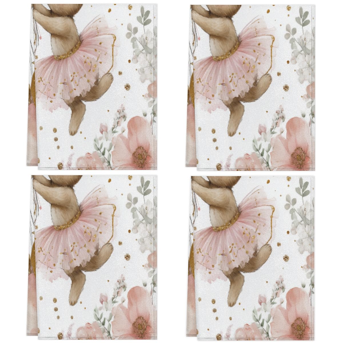 Torchons microfibre motif ballet rose : linge de cuisine élégant ultra absorbant