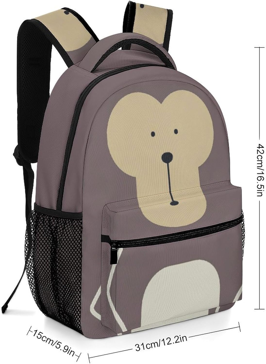 Monkey Backpack for School, Cute Monkey Animal Laptop Backpack Bookbag Computer Bag Travel Hiking Camping Daypack Shoulder Bag for Teenager Boys Girls Kids