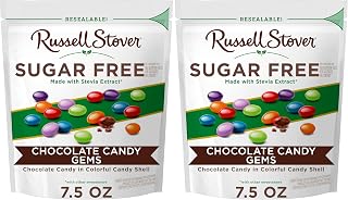 Sugar Free Chocolate Candy Coated Gems, 7.5 Ounce Bag (Pack of 2)