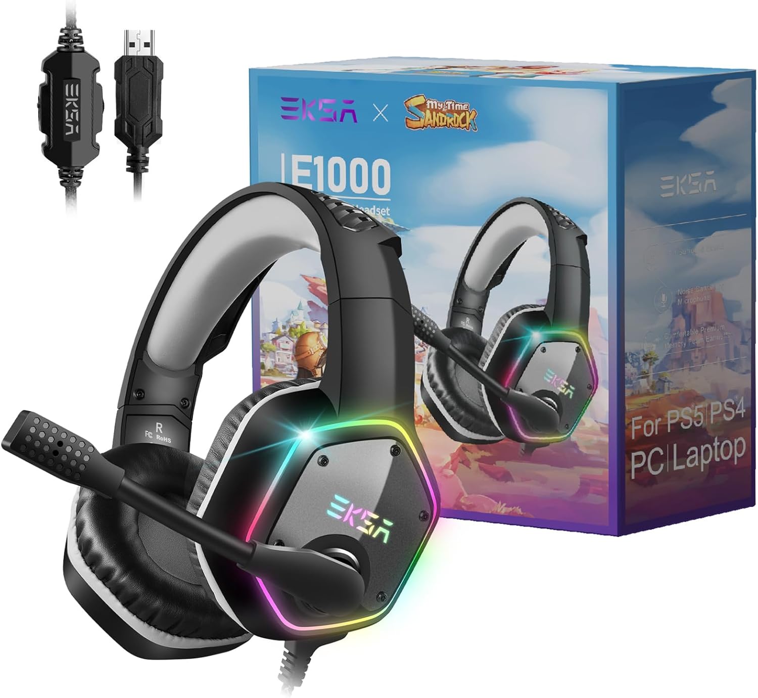 Eksa Cascos Con Buen Microfono Auriculares Gamers Headset Pc - Main Image