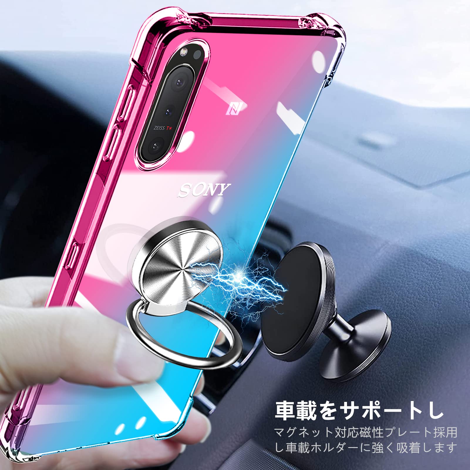 Amazon.co.jp: OPPO Reno5 A ケース リング付き TPU 耐衝撃 透明 軽量